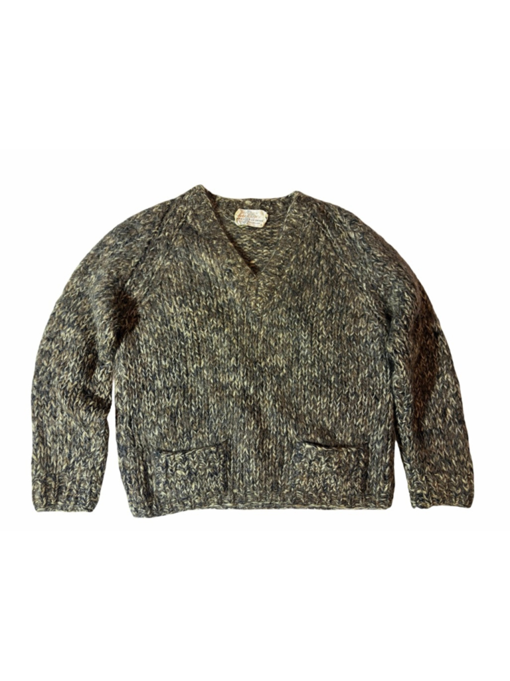 Golden Arrow Vintage 60s Italian Hand Knit Wool Blend Chunky Sweater